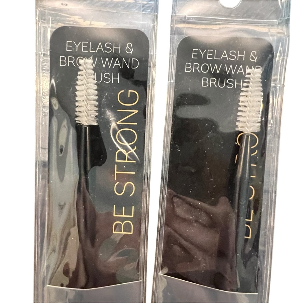 Beauty Essentials Makeup Brush 2 Pc Eyelash‎ & Brow Wand Brush Black White NEW